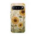 Sunflower Google Pixel Phone Case | Stained Glass Floral Phone Case