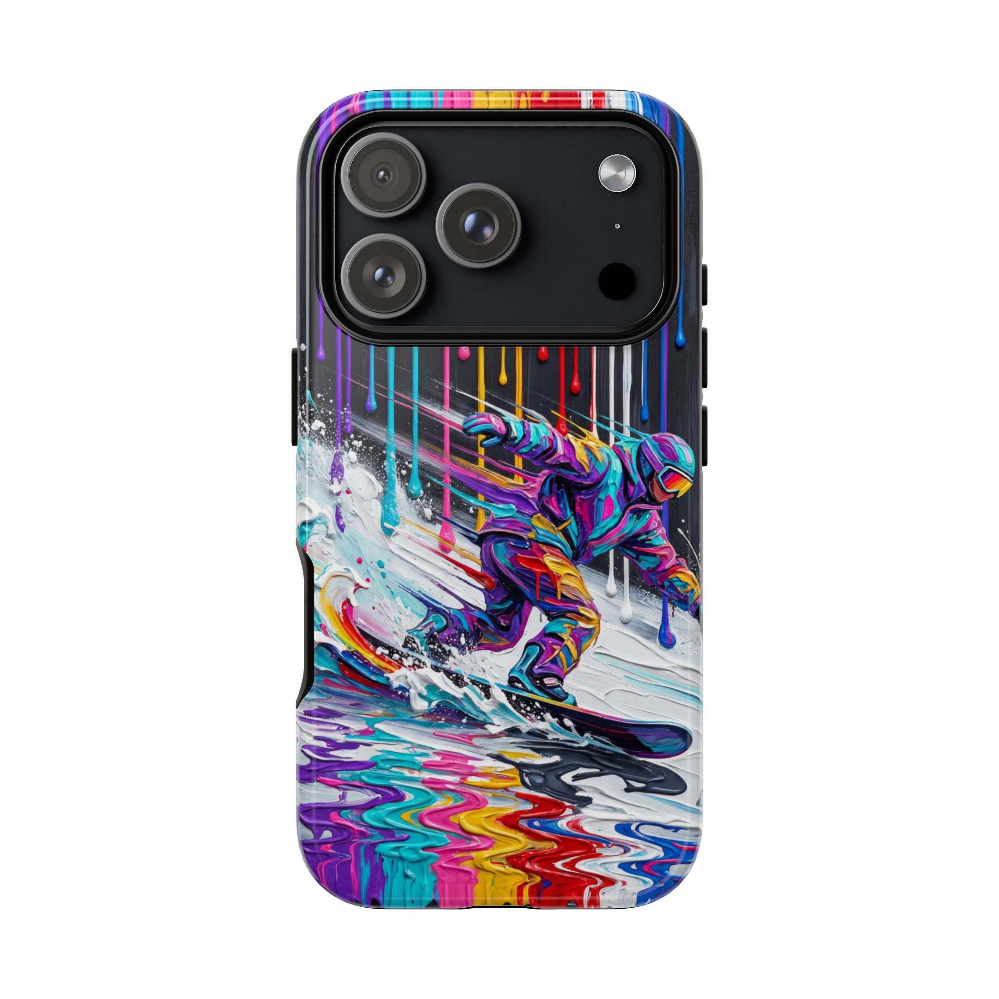 Colourful Snowboarder Art iPhone Case