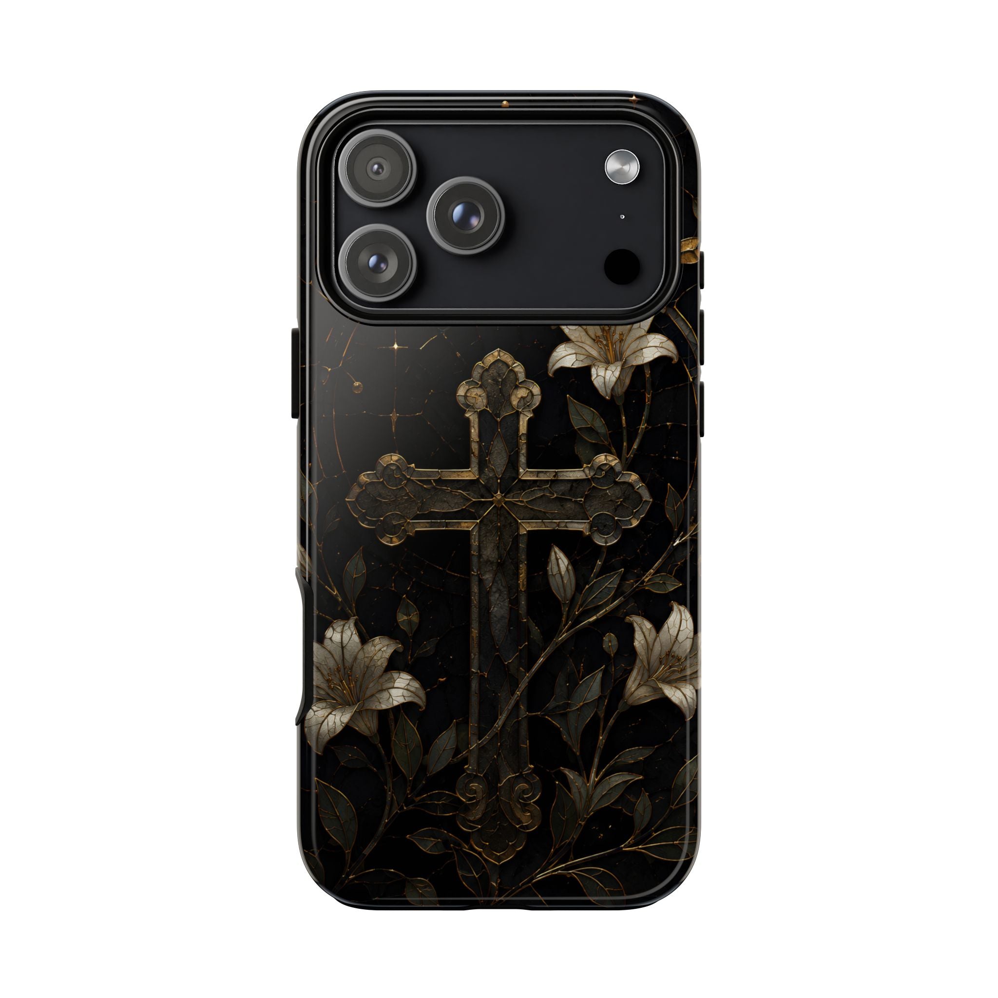 Gothic Cross Lily iPhone Case | Christian iPhone Case