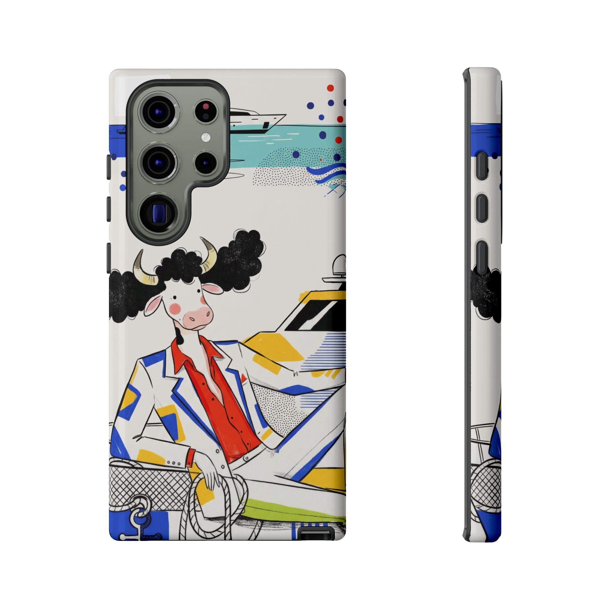 Nautical Cow Graphic Protective Samsung Galaxy Phone Case
