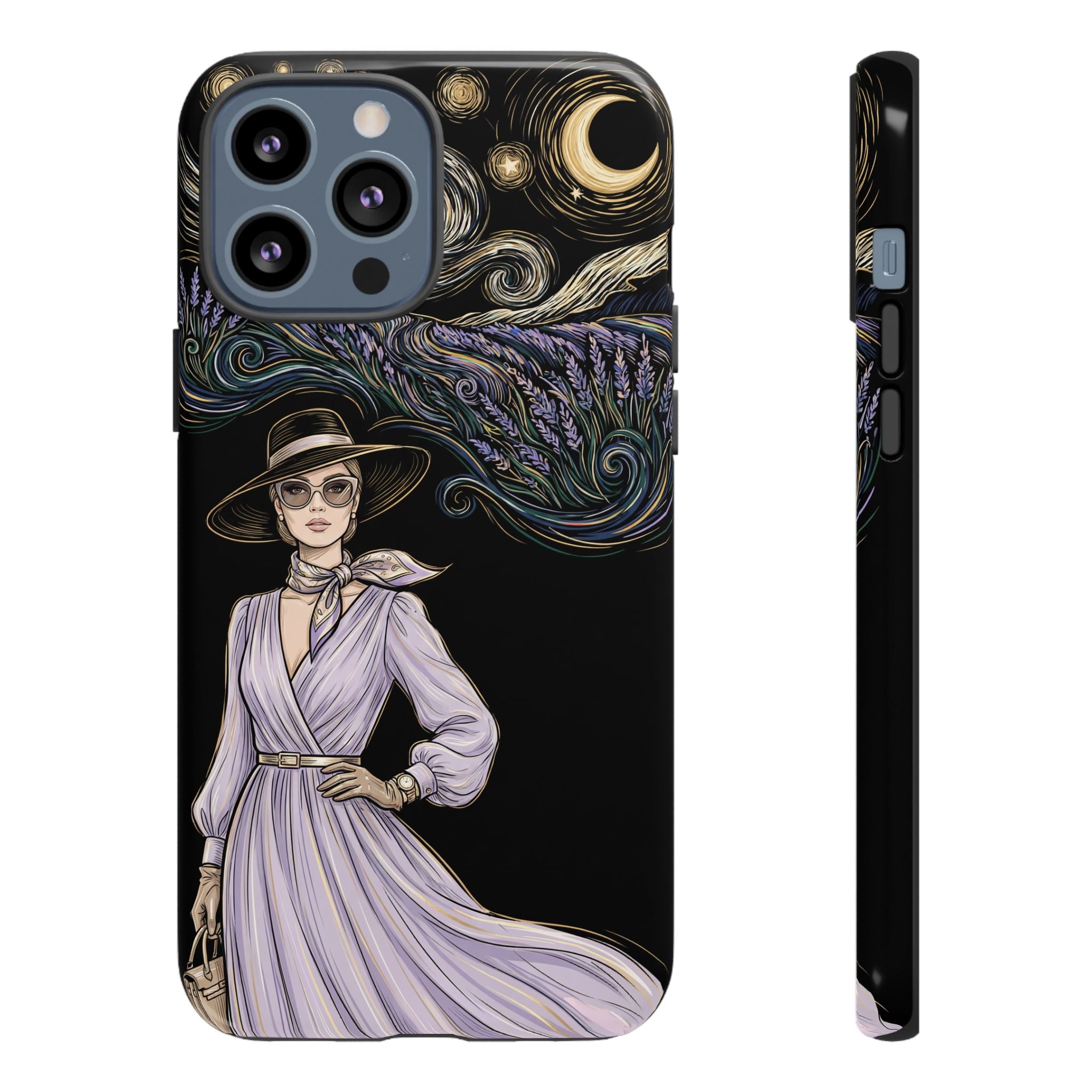 Starry Night Lavender Woman iPhone Case | Artistic Protective Tough Case