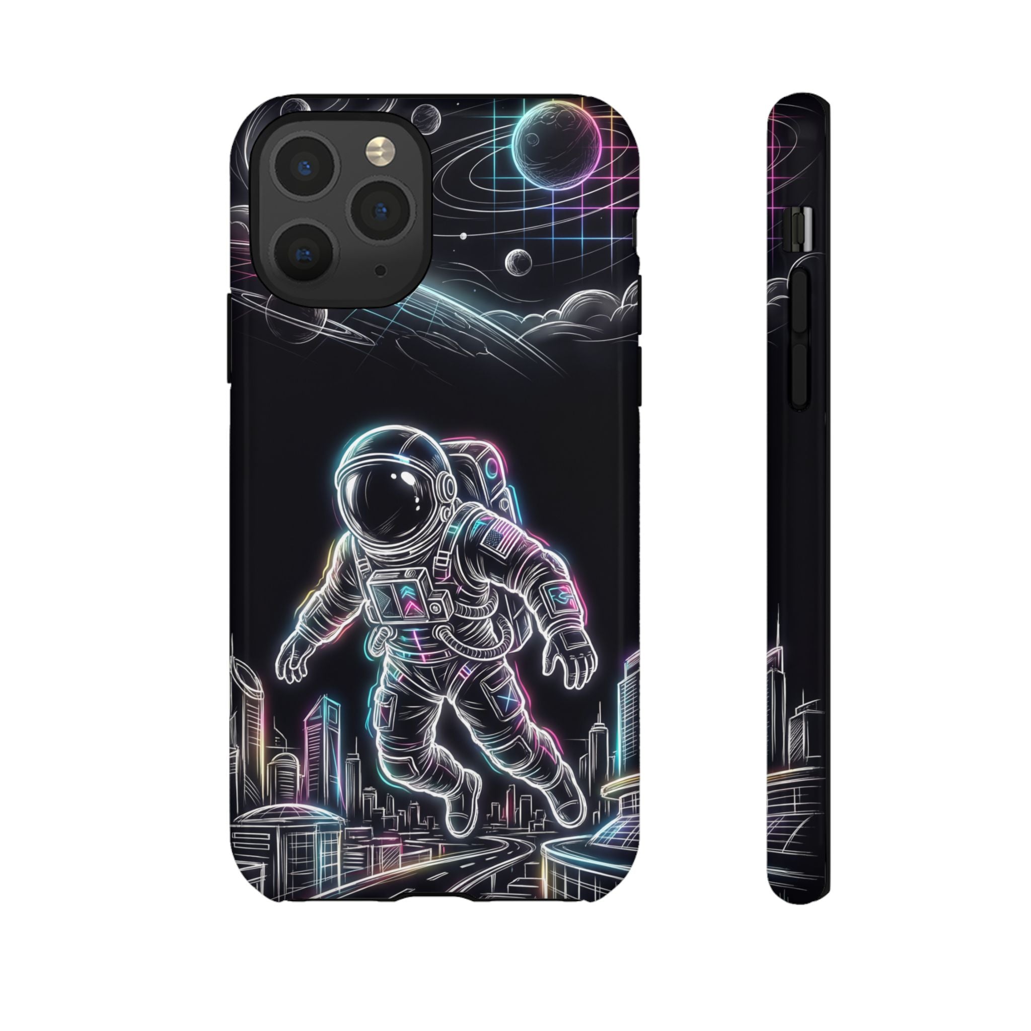 Space Explorer Astronaut Neon iPhone Case