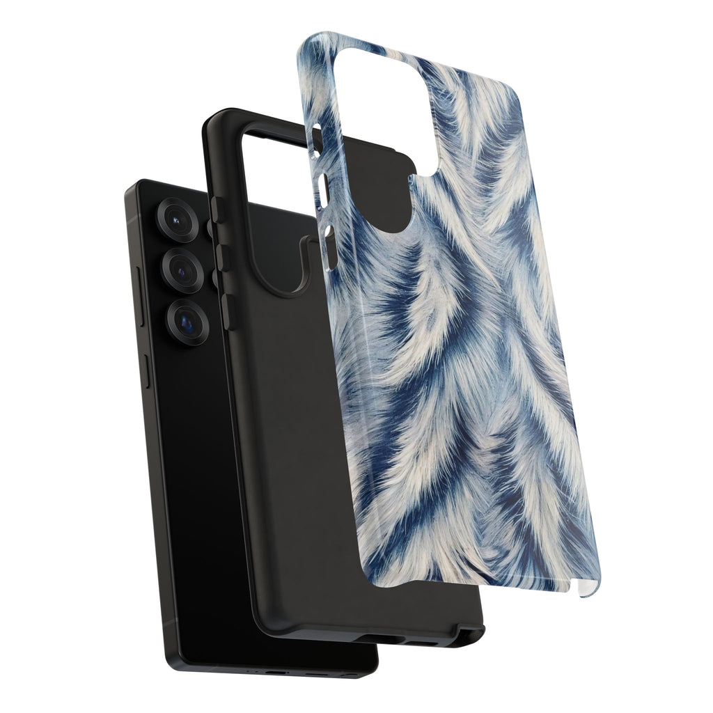Blue Faux Fur Texture Protective Tough Samsung Galaxy Case