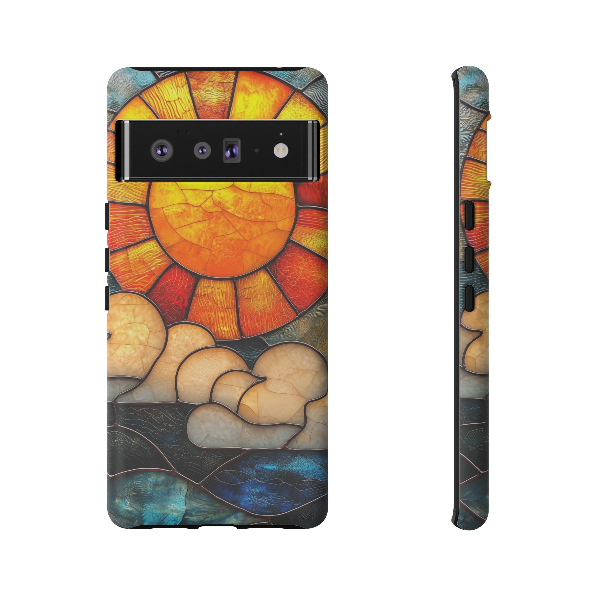 Stained Glass Sun & Clouds Google Pixel Case