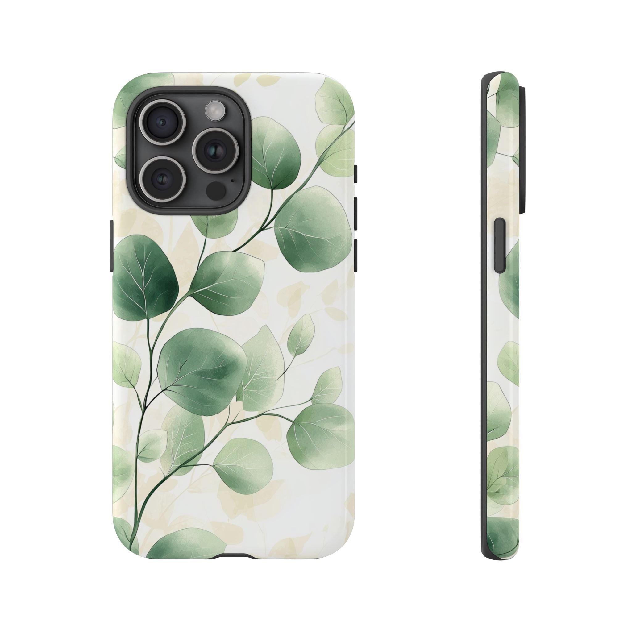 Botanical Eucalyptus Tough iPhone Case | Green Watercolour Leaf