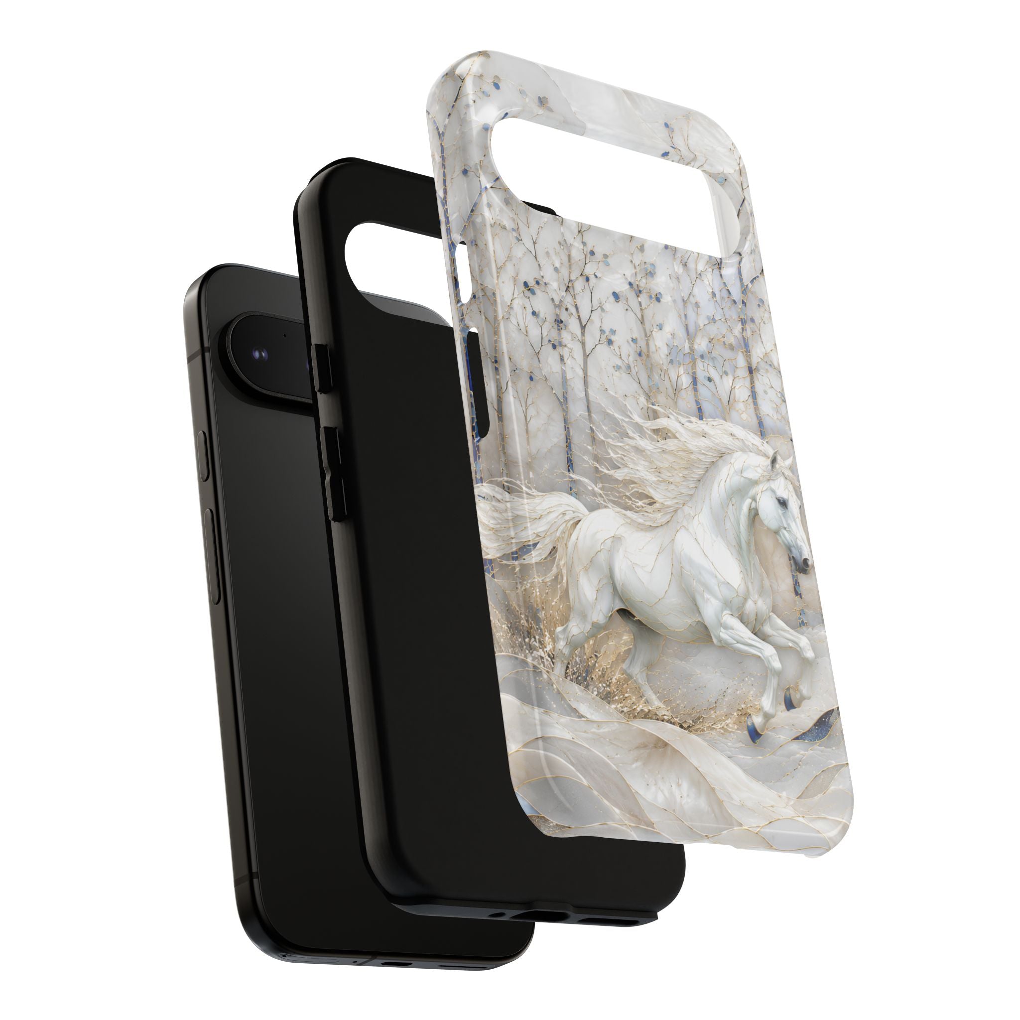 White Horse Google Pixel Phone Case | Winter Forest Phone Case
