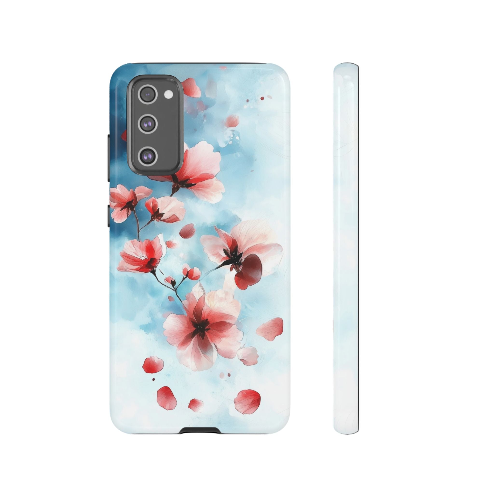 Floral Cherry Blossom Samsung Galaxy Case | Pastel Pink Blue
