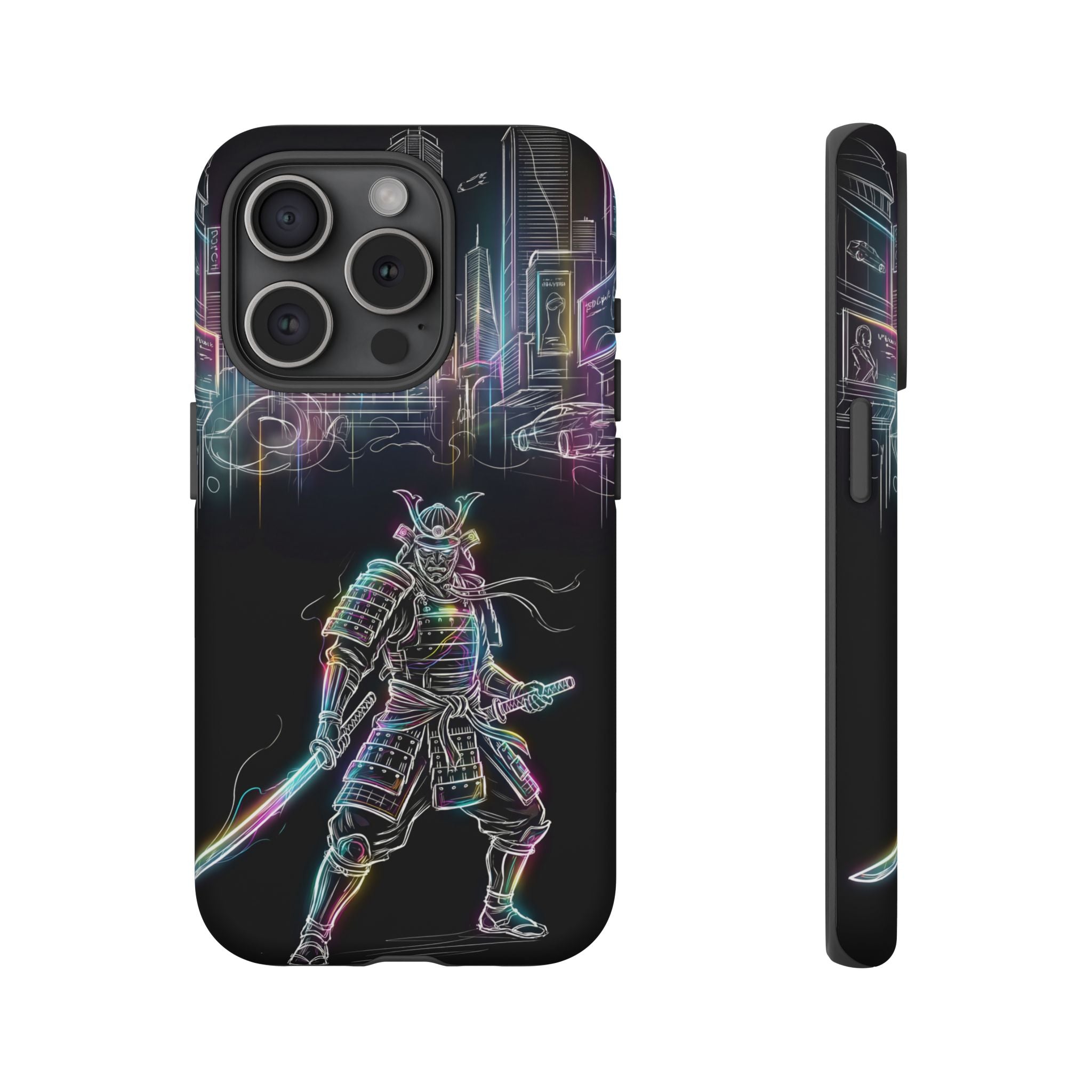 Neon Samurai iPhone Case | Cyberpunk City Armor