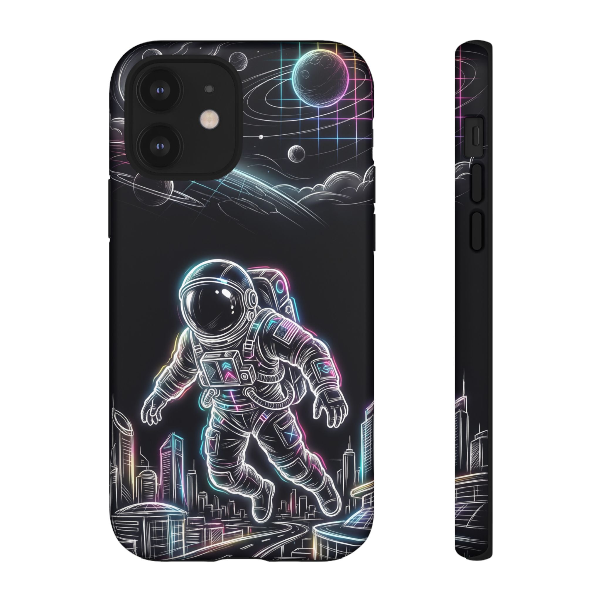 Space Explorer Astronaut Neon iPhone Case