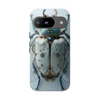 Steampunk White Beetle Protective Tough Google Pixel Case