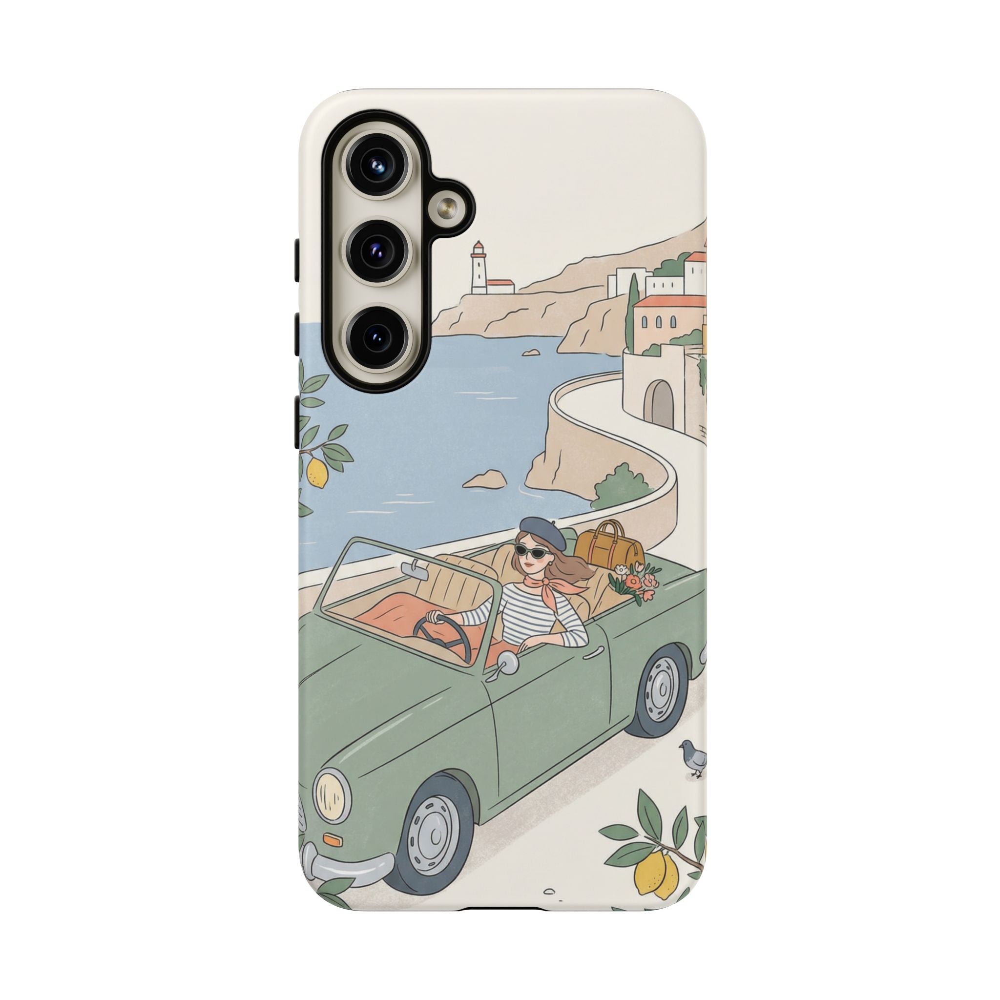 Retro Coastal Road Trip Design Samsung Galaxy Phone Case
