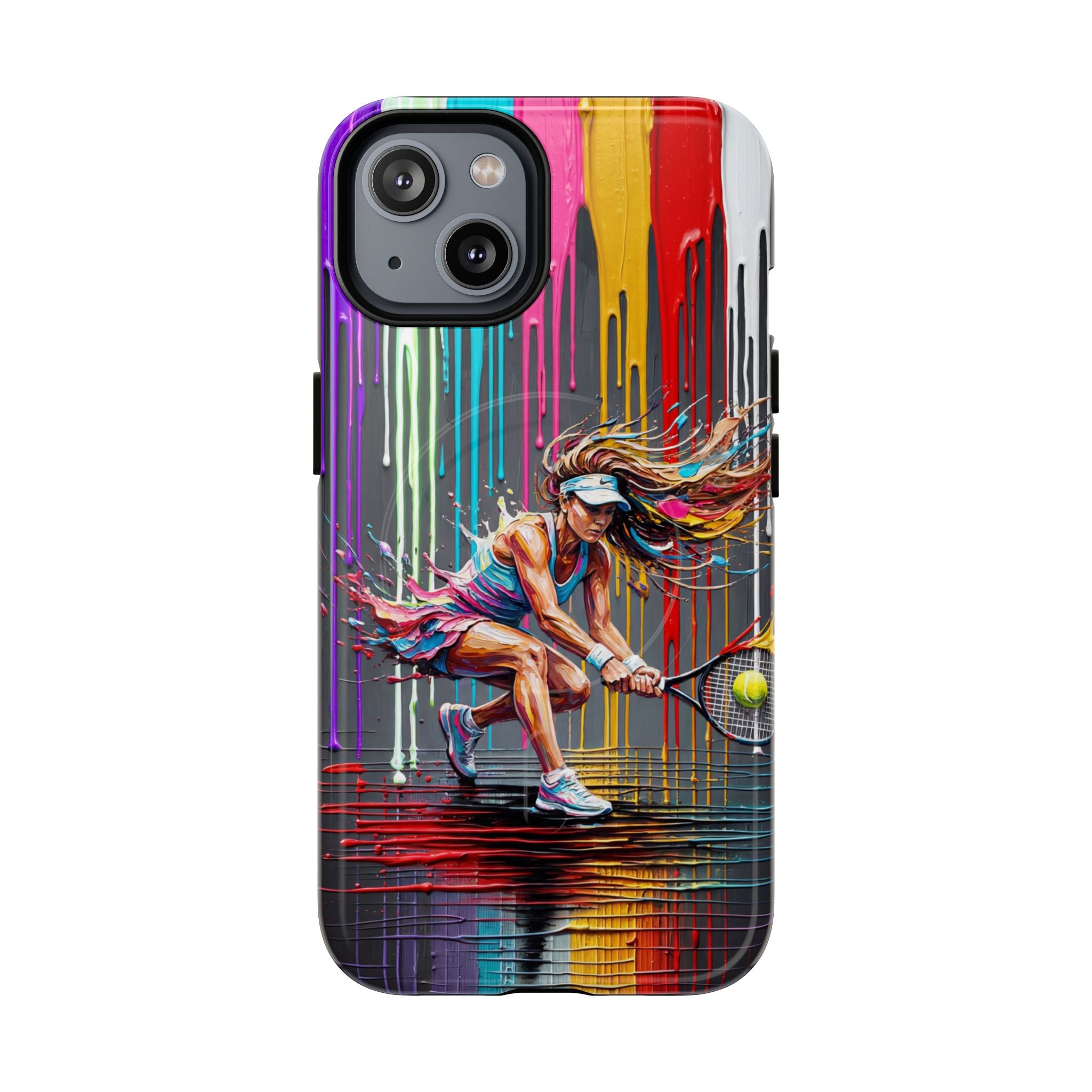 Colour Splash Tennis MagSafe iPhone Case | Vibrant Female Player Art