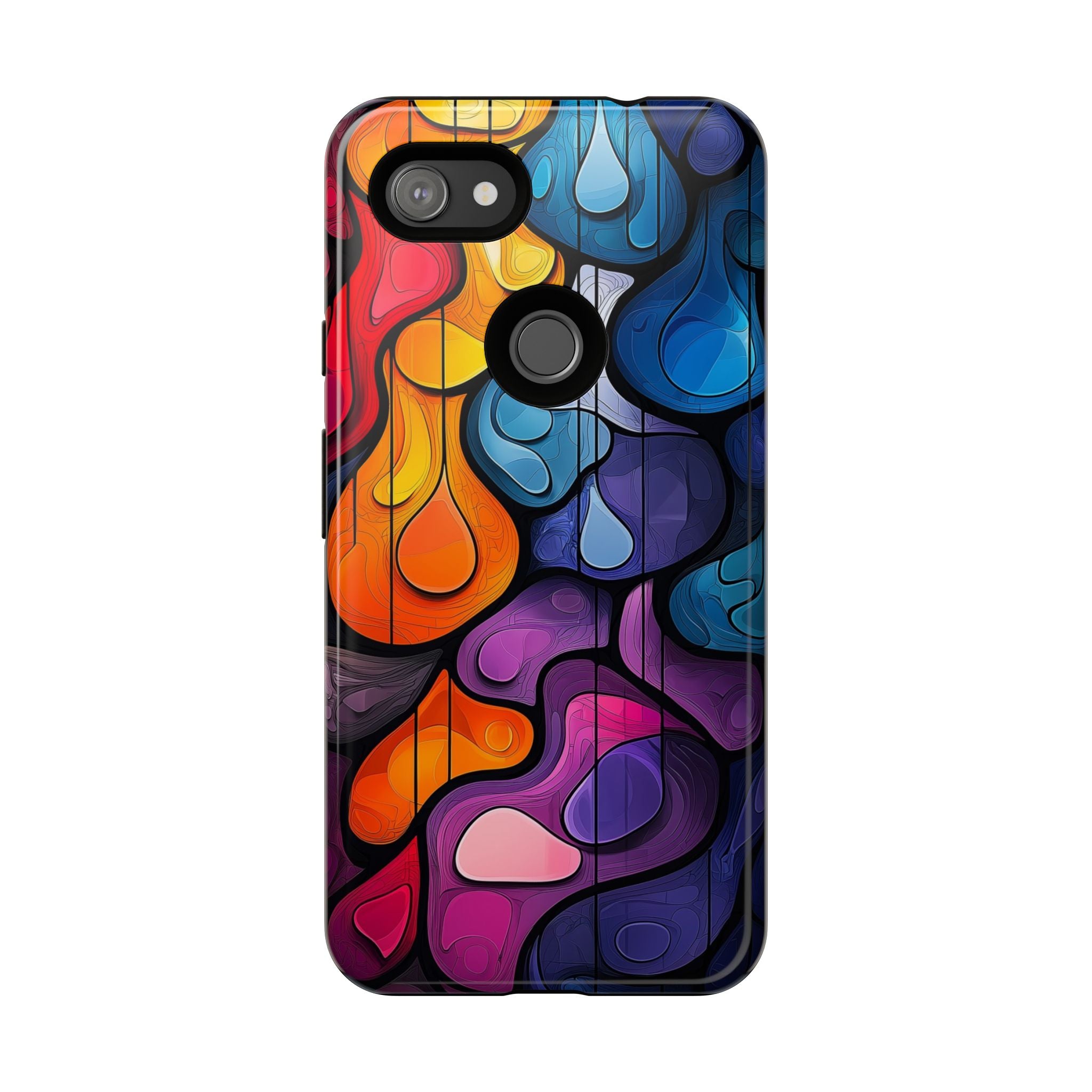Abstract Colourful Drop Google Pixel Case — Vibrant Stained-Glass