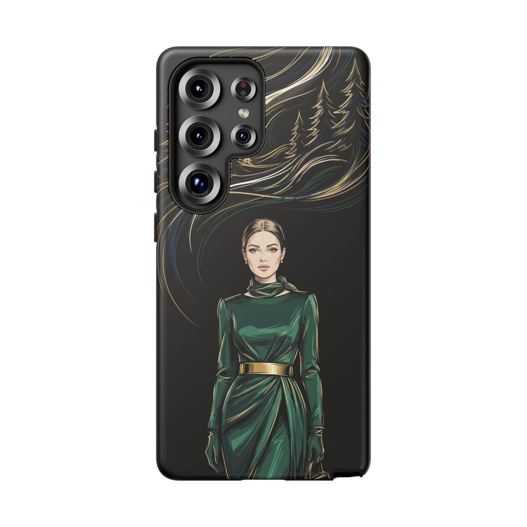Elegante custodia per telefono Samsung Galaxy con donna della foresta