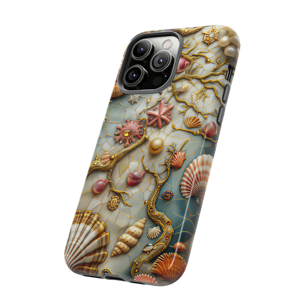 Decorative Seashell & Pearl Beach Design iPhone Case