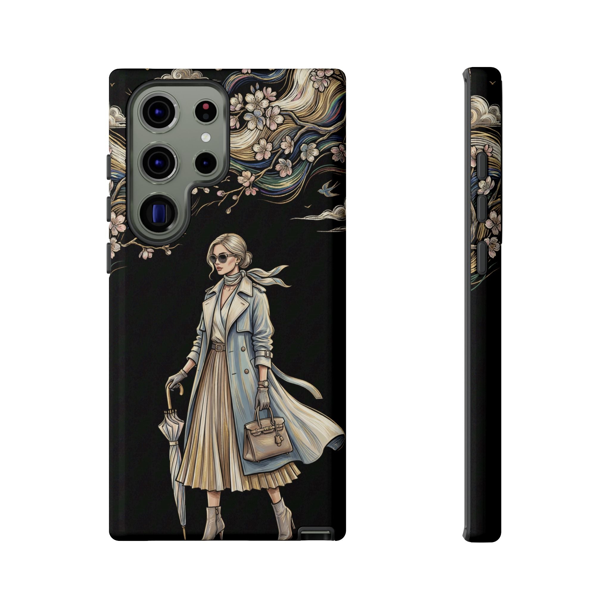 Vintage Chic Samsung Galaxy Phone Case | Stylish Woman Illustration