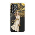 Cover per telefono Samsung Galaxy "Notte di girasoli" | Donna in abito fluente stile Van Gogh