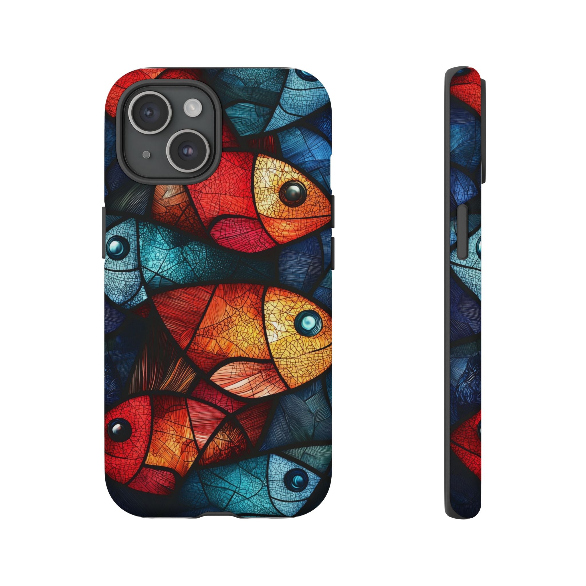 Fish Mosaic Tough iPhone Case — Colourful Artistic Fish Pattern