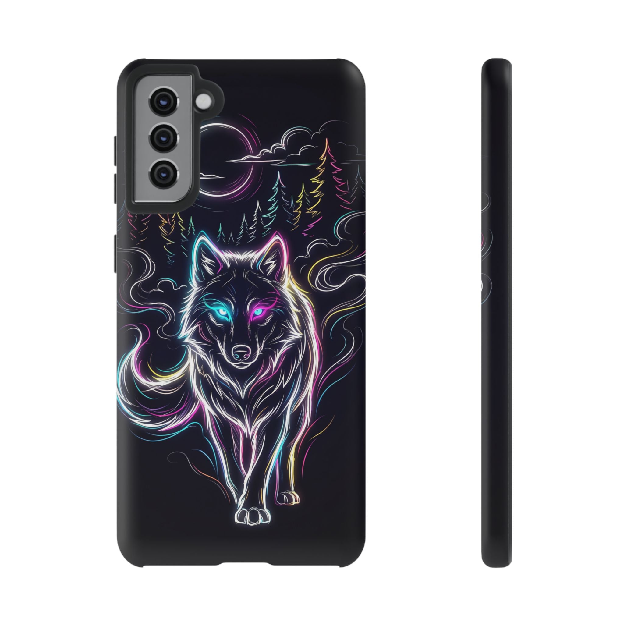 Neon Wolf Samsung Galaxy Phone Case | Mystic Glow Protective Tough Case