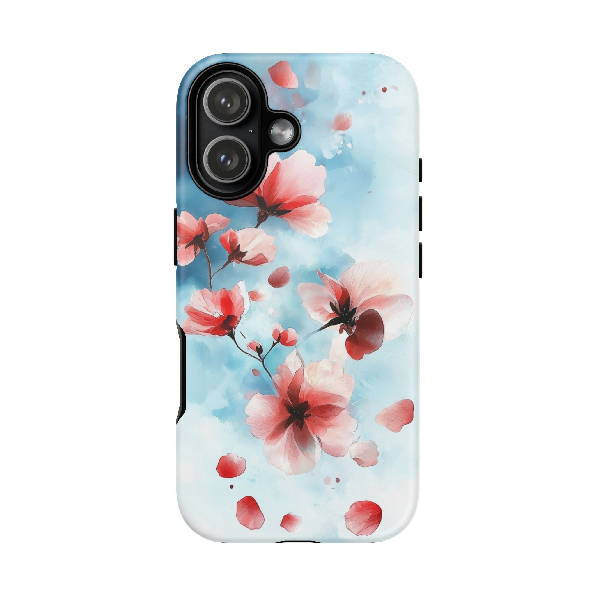 Floral Cherry Blossom iPhone Case | Pastel Pink Blue