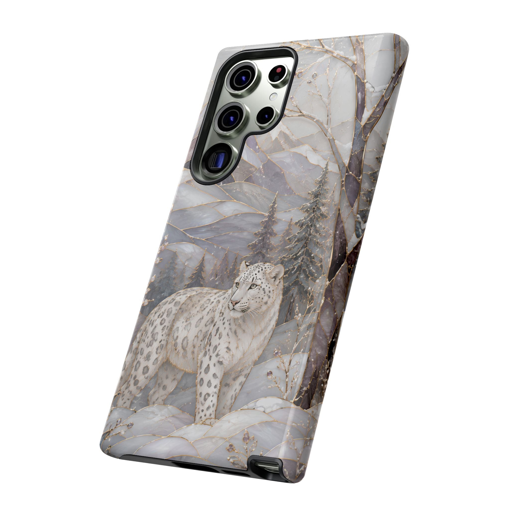 Snow Leopard Samsung Galaxy Phone Case | Winter Wildlife Phone Case