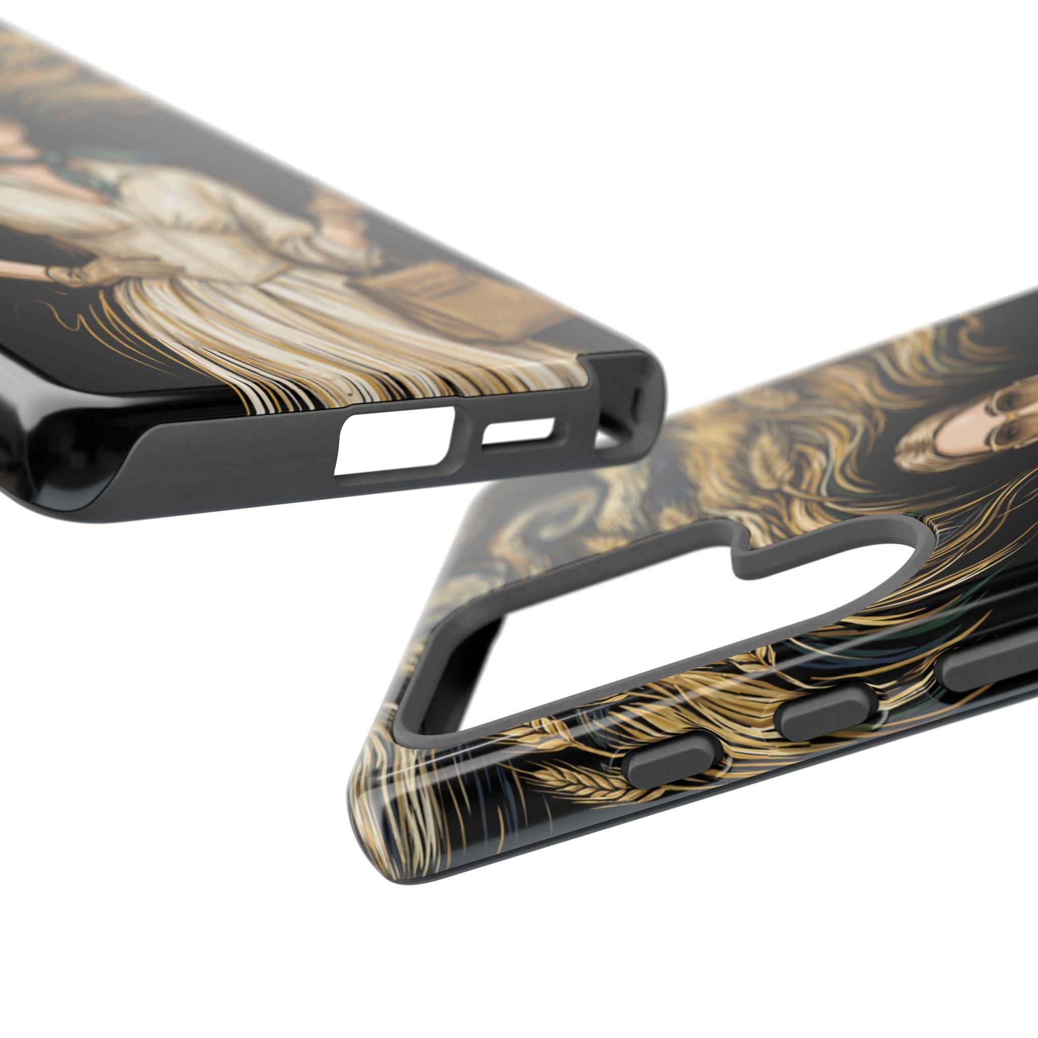 Vintage Elegance Samsung Galaxy Phone Case | Retro Woman with Flowing Golden Hair