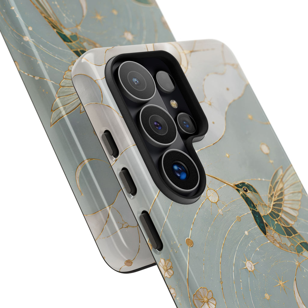 Celestial Hummingbird Samsu8ng Galaxy Phone Case | Moon & Bird Phone Case