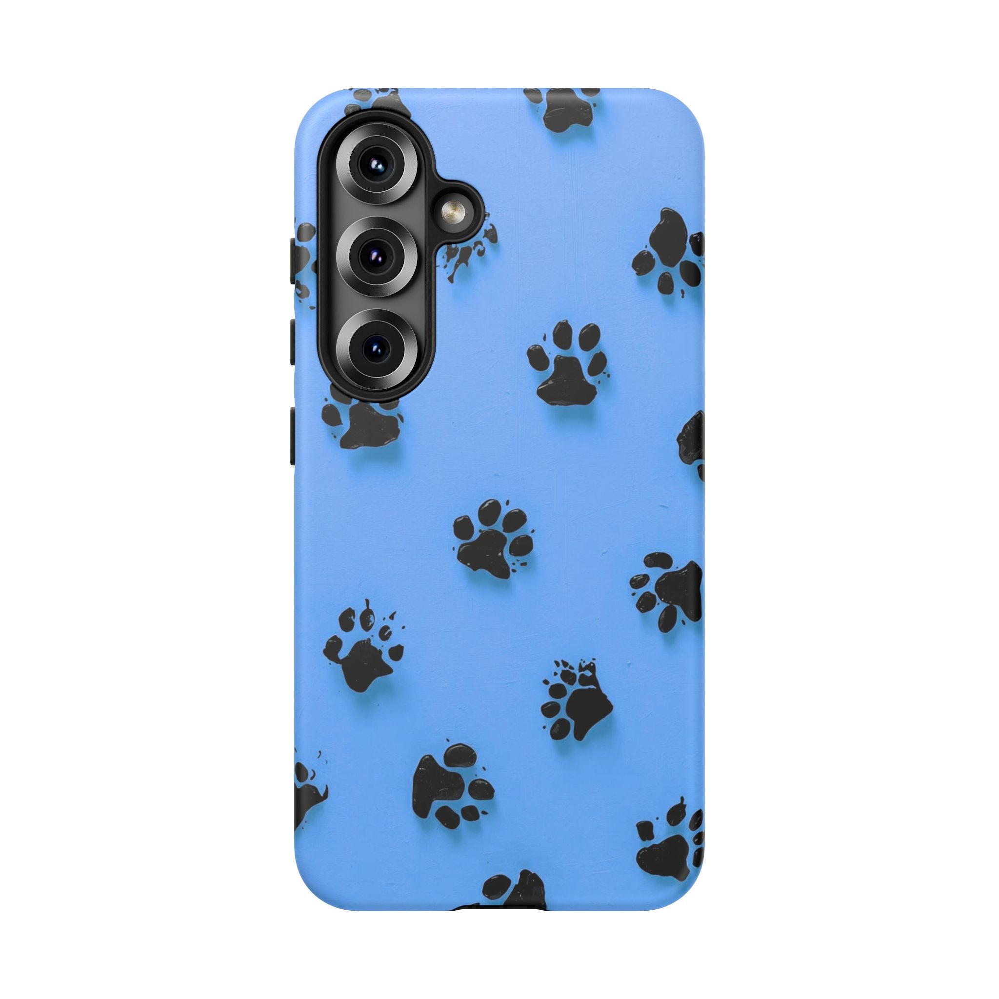 Blue Paw Print Tough Samsung Galaxy Case — Protective Dog & Cat Lover Cover