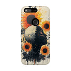 Sunflower Moon Art Google Pixel Case | Floral Celestial