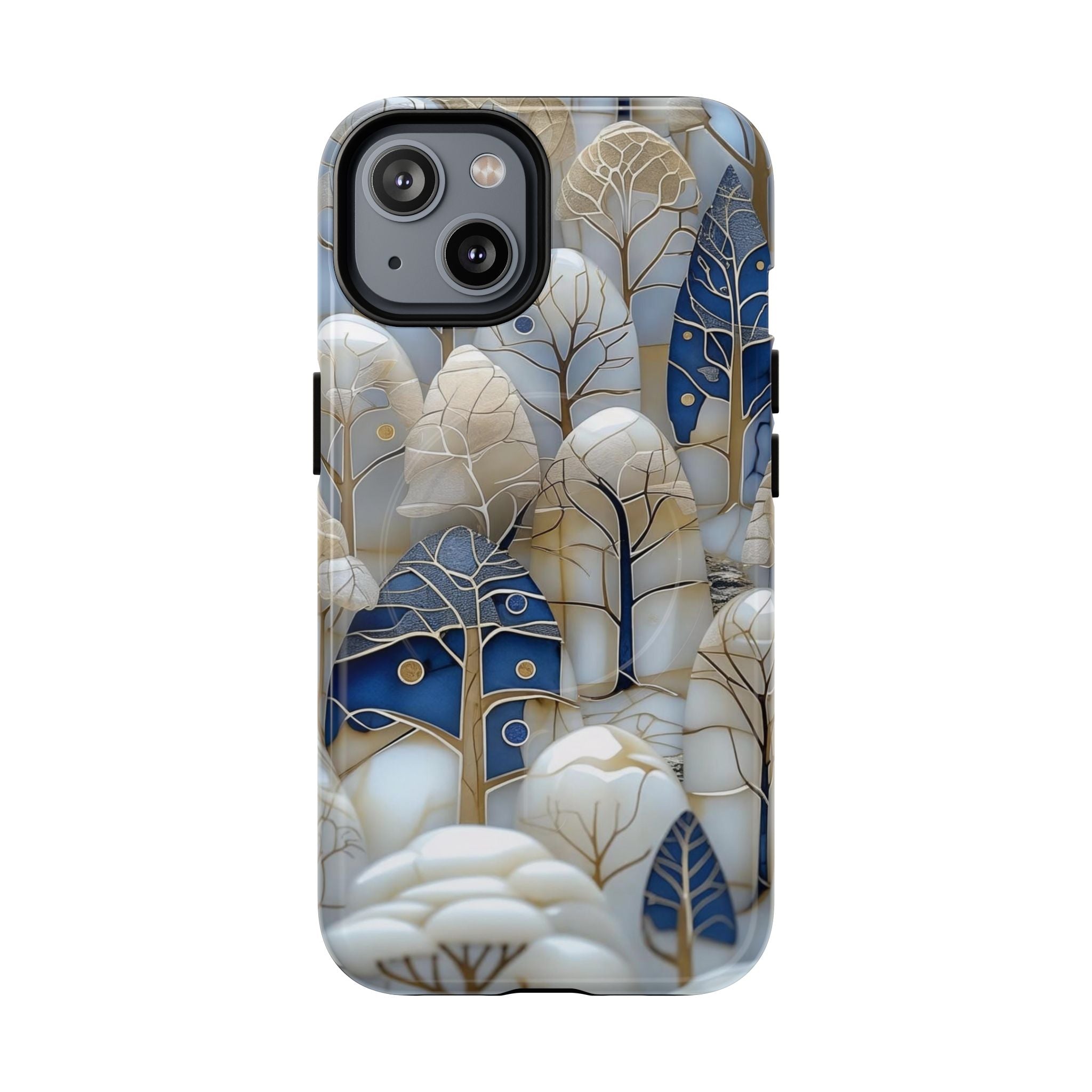 Blue Gold Forest Art MagSafe Case