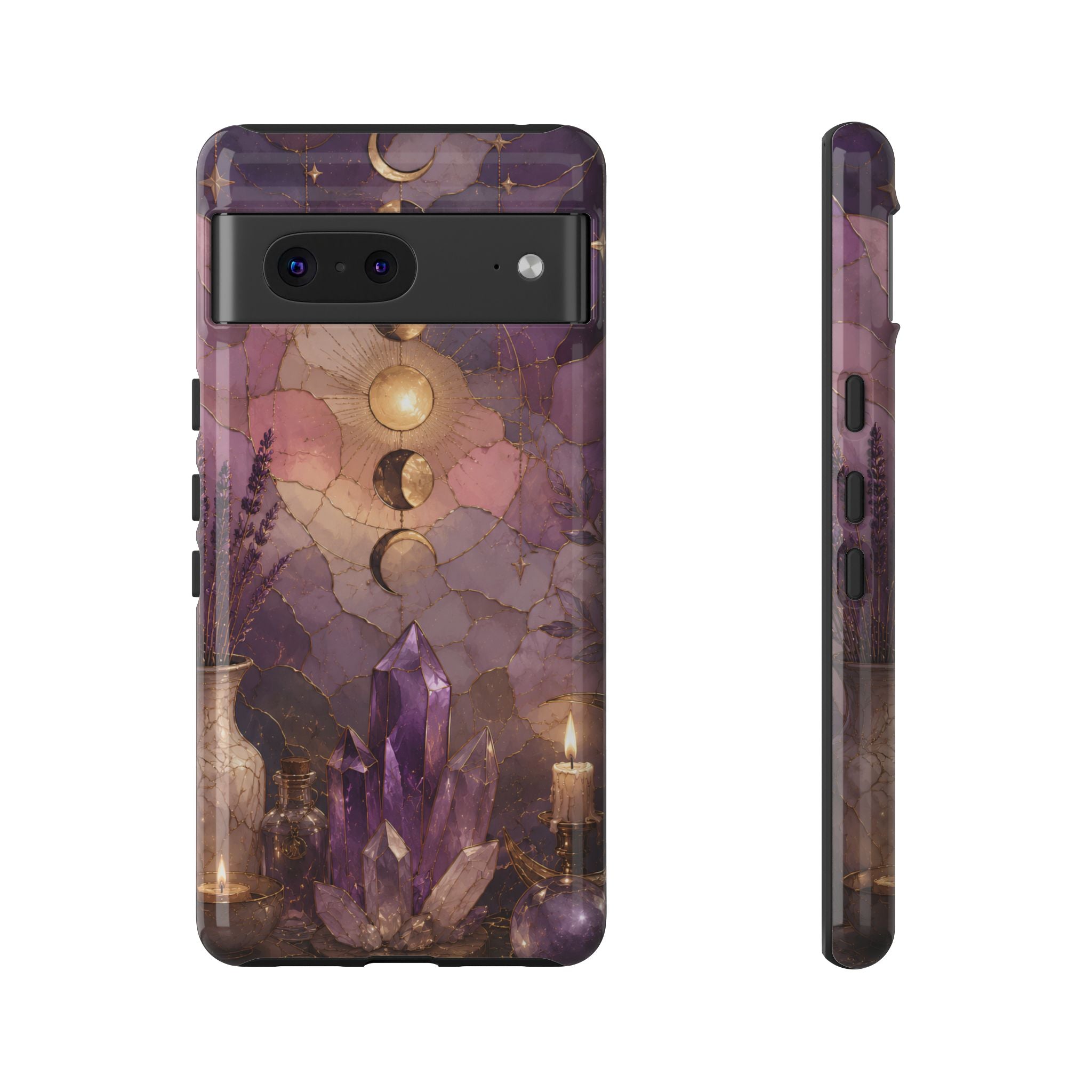 Crystal Moon Google Pixel Phase Phone Case | Witchy Floral Phone Case