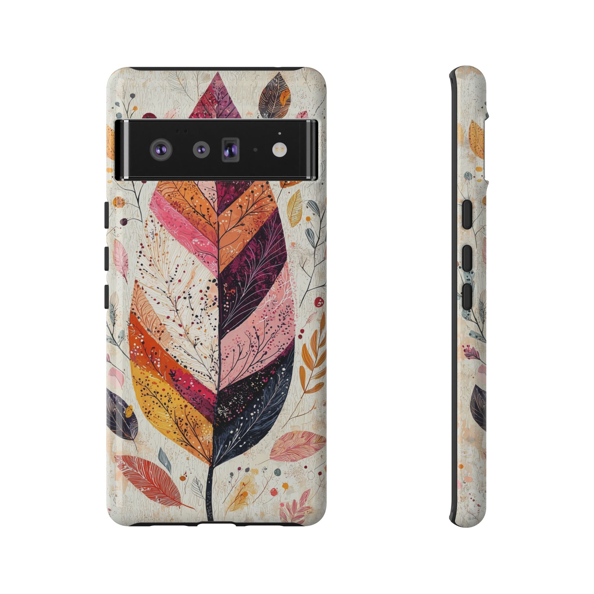 Autumn Leaf Tough Google Pixel Case | Watercolour Feathered Fall Design