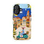 Mediterranean Scooter iPhone Case | Coastal Lemon Grove Design