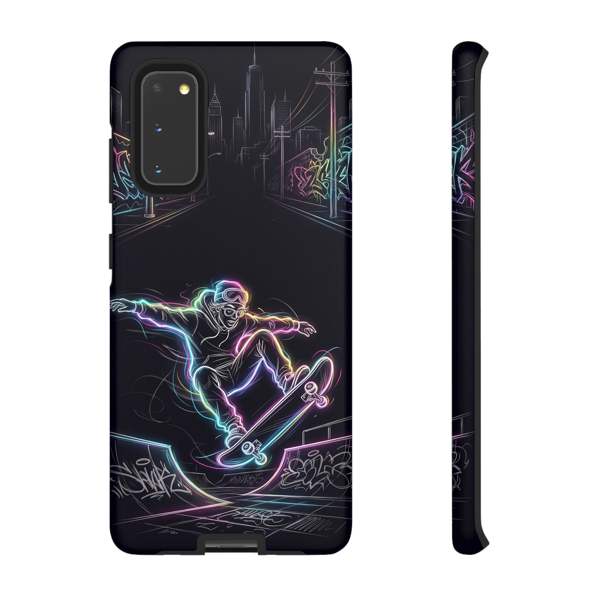 Neon Skateboard Samsung Galaxy Phone Case | Glow Skatepark Protective Cover