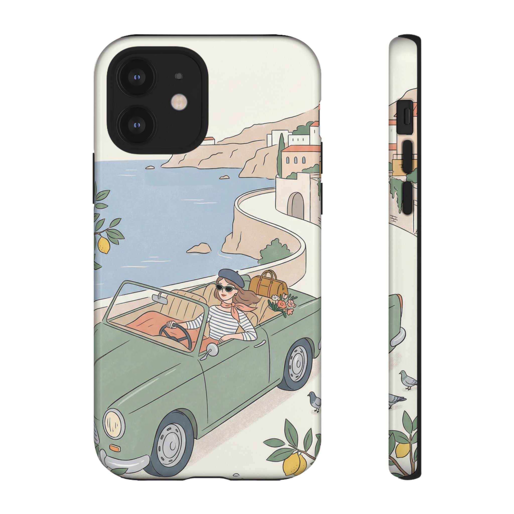 Retro Coastal Road Trip Design iPhone Case