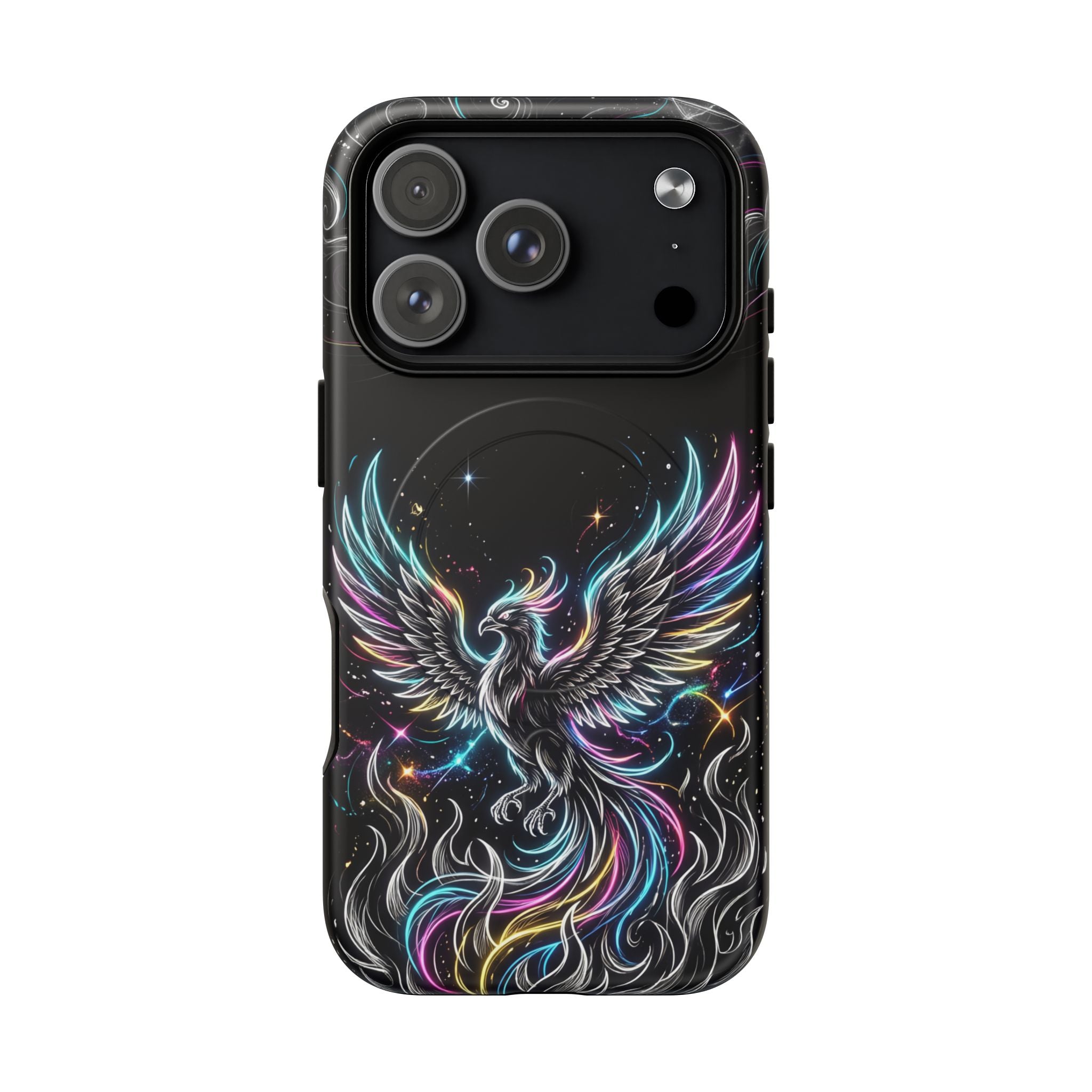 Colorful Neon Phoenix Tough MagSafe iPhone Case