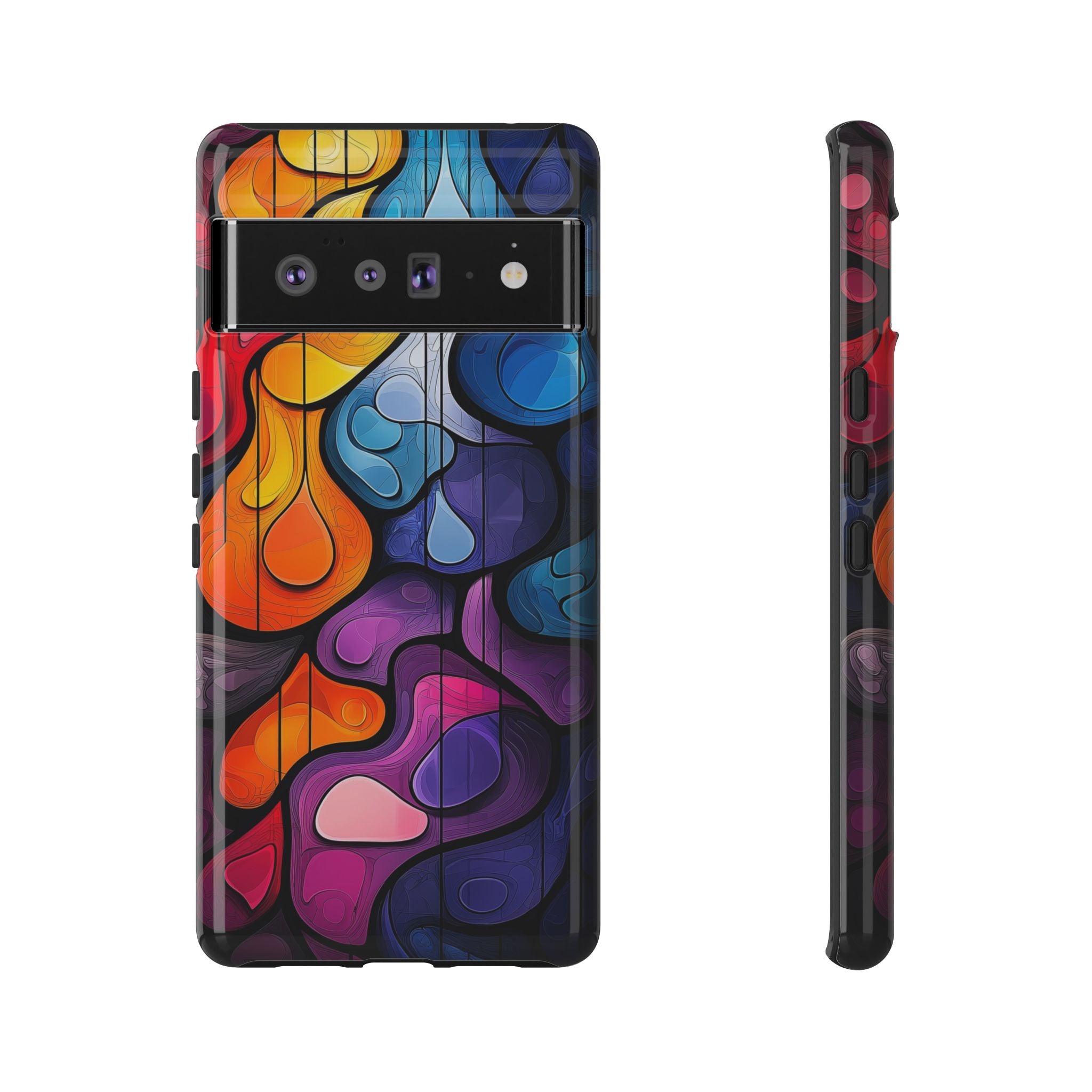 Abstract Colourful Drop Google Pixel Case — Vibrant Stained-Glass
