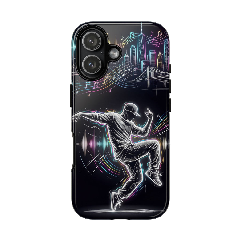 Custodia per iPhone Neon Skyline con Ballerina