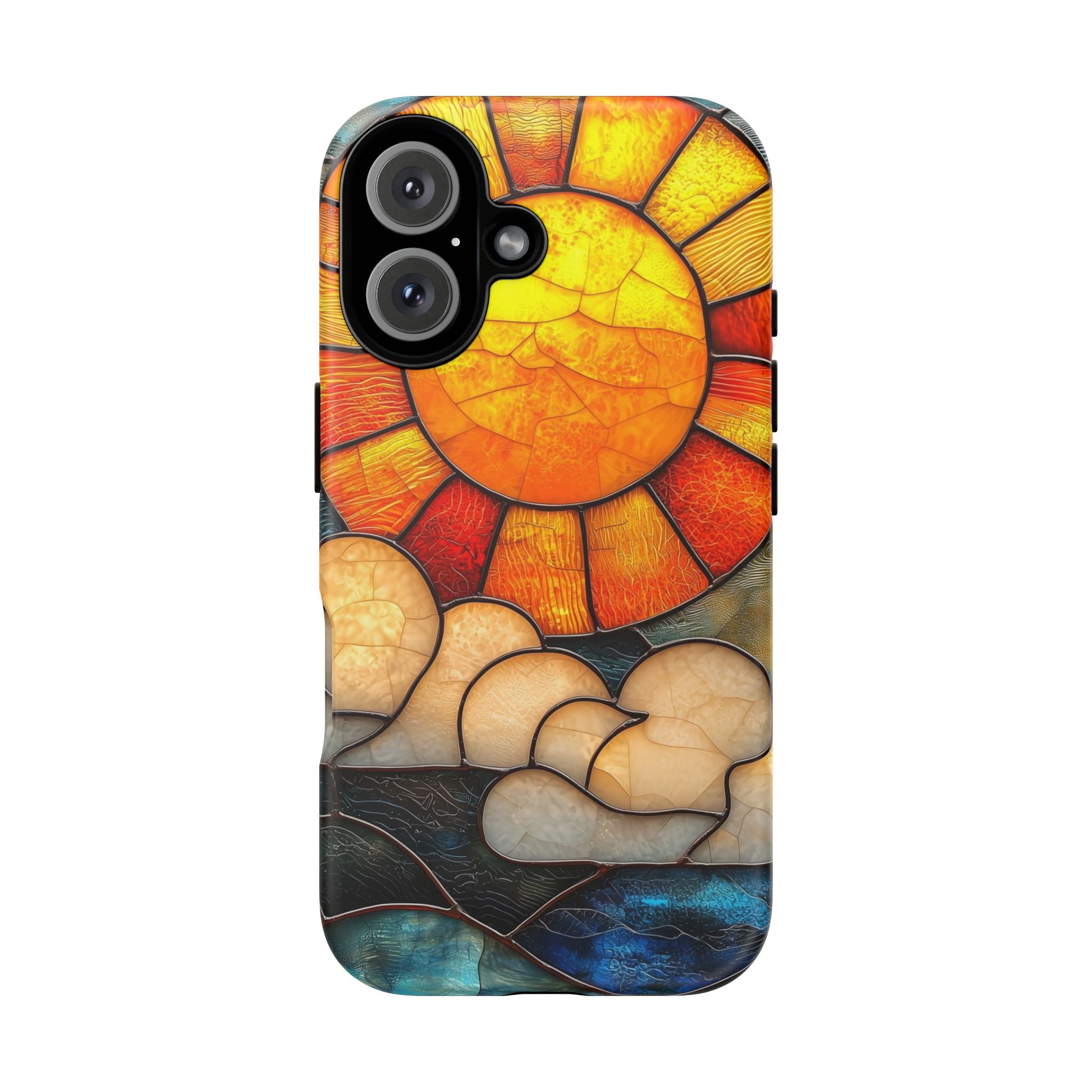 Stained Glass Sun & Clouds iPhone Case