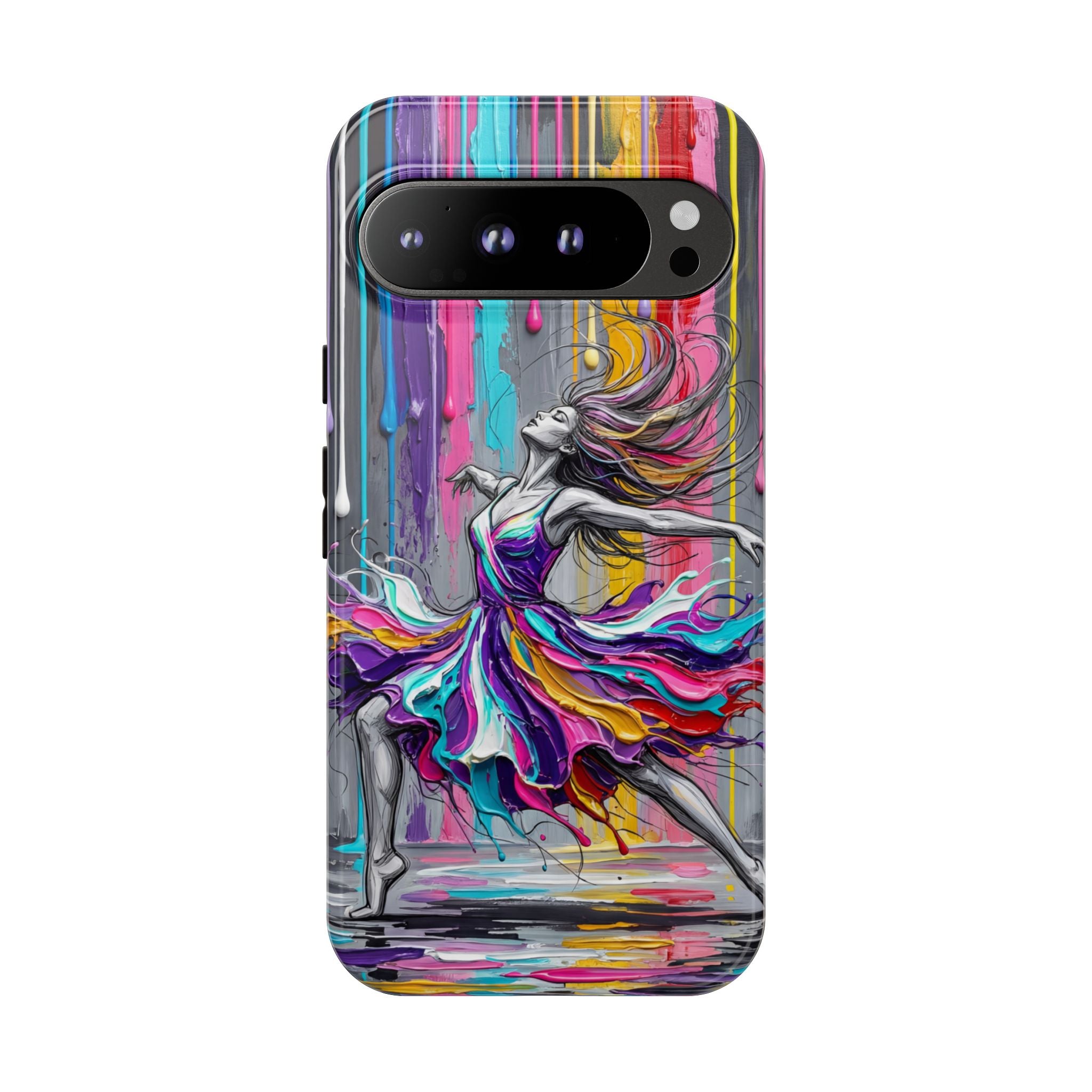 Colorful Dancer Tough Google Pixel Phone Case | Vibrant Drip Art Protective Cover