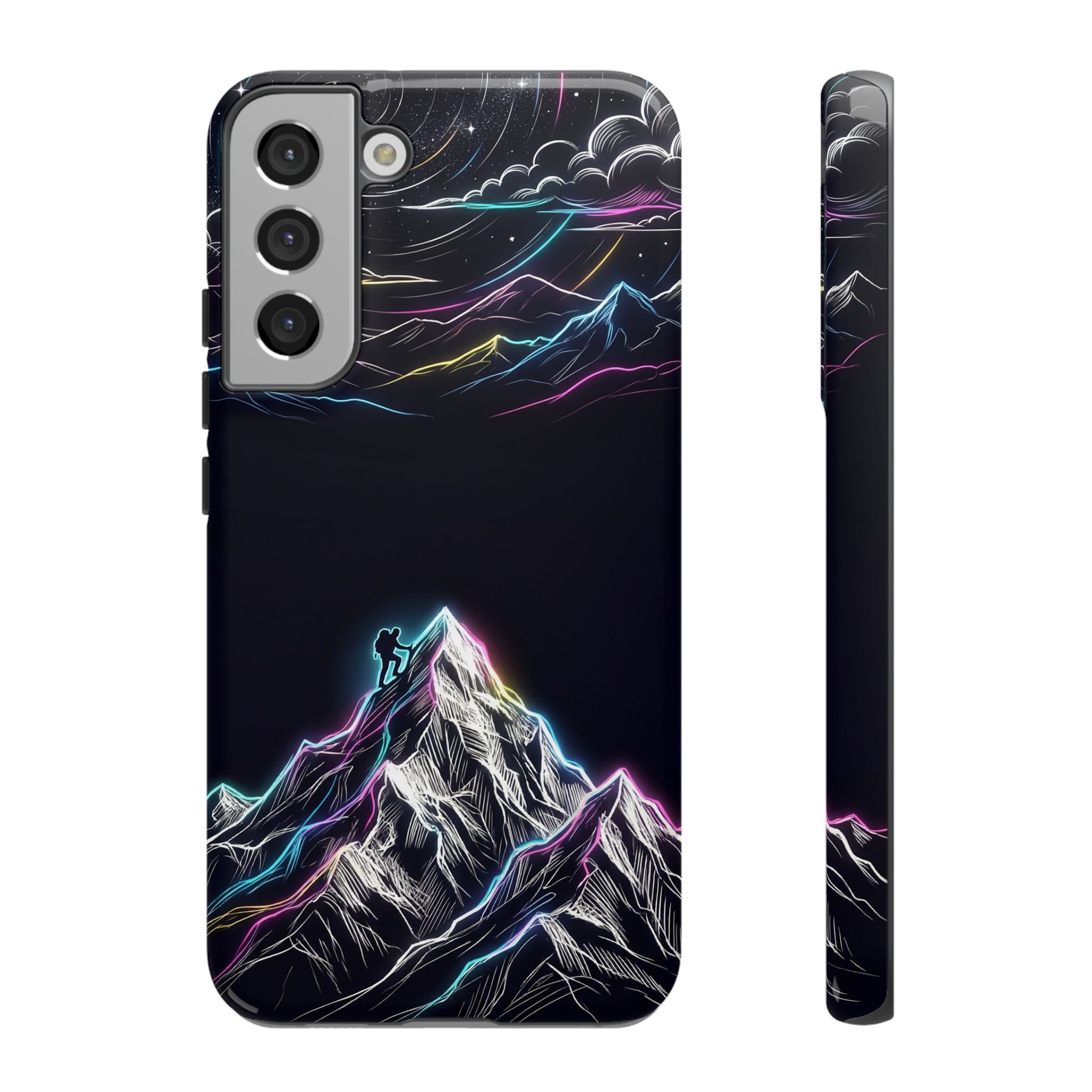 Mount Everest Neon Samsung Galaxy Phone Case | Dark Cosmic Climber Protective Cover