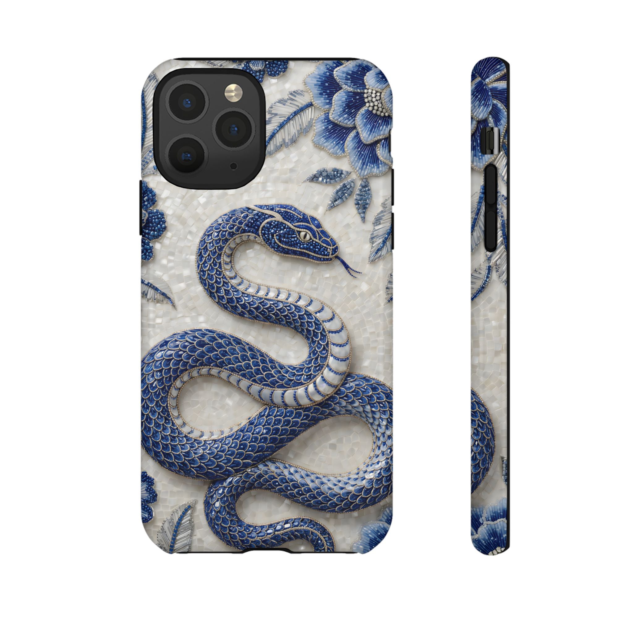 Asian Zodiac Snake iPhone Case | Blue & White Porcelain Slim Shockproof Case | Year of the Snake
