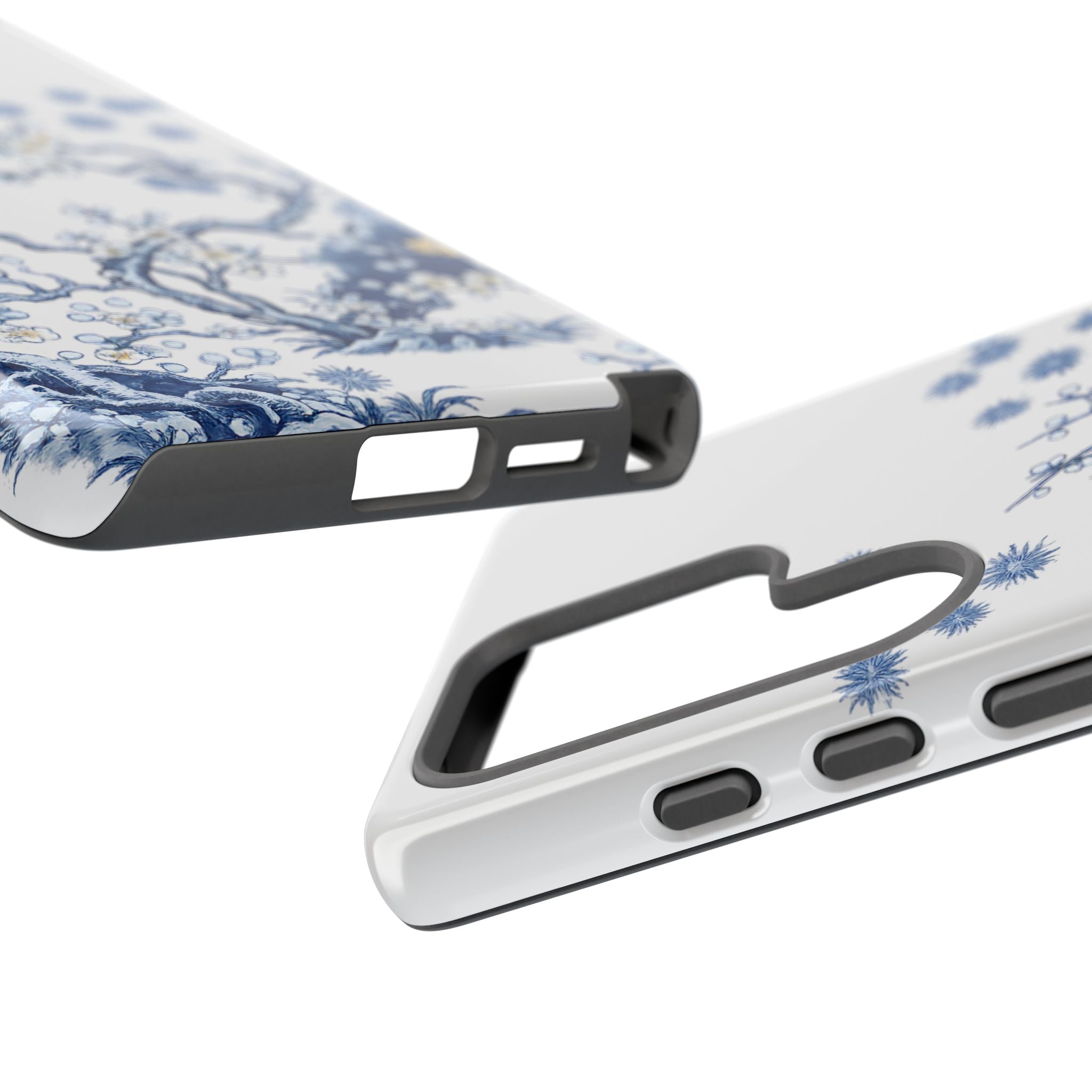 Vintage Blue White Porcelain Samsung Galaxy Phone Case | Chinoiserie Floral Tough Cover