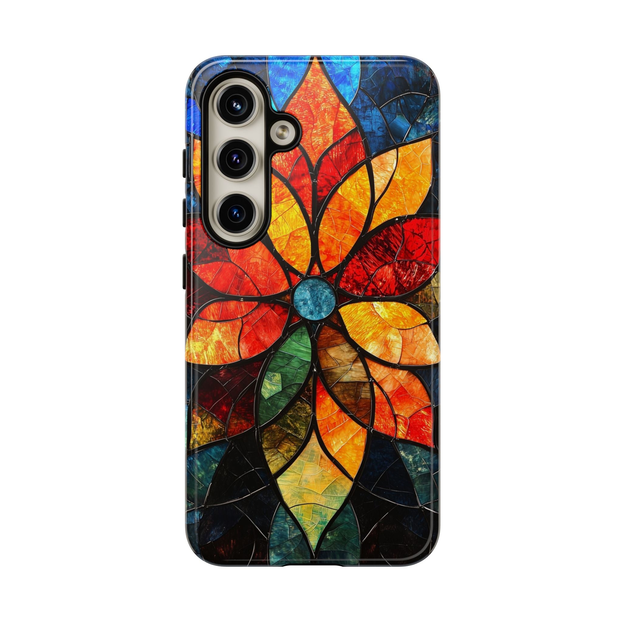 Stained Glass Flower Samsung Galaxy Case — Colourful Mosaic Protective Cover