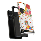 Floral Rainbow Cat Tough Samsung Galaxy Phone Case — Colorful Pilates Cat Design