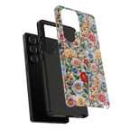 Floral Embroidered Pattern Tough Samsung Galaxy Case — Colourful Daisy & Wildflower Design
