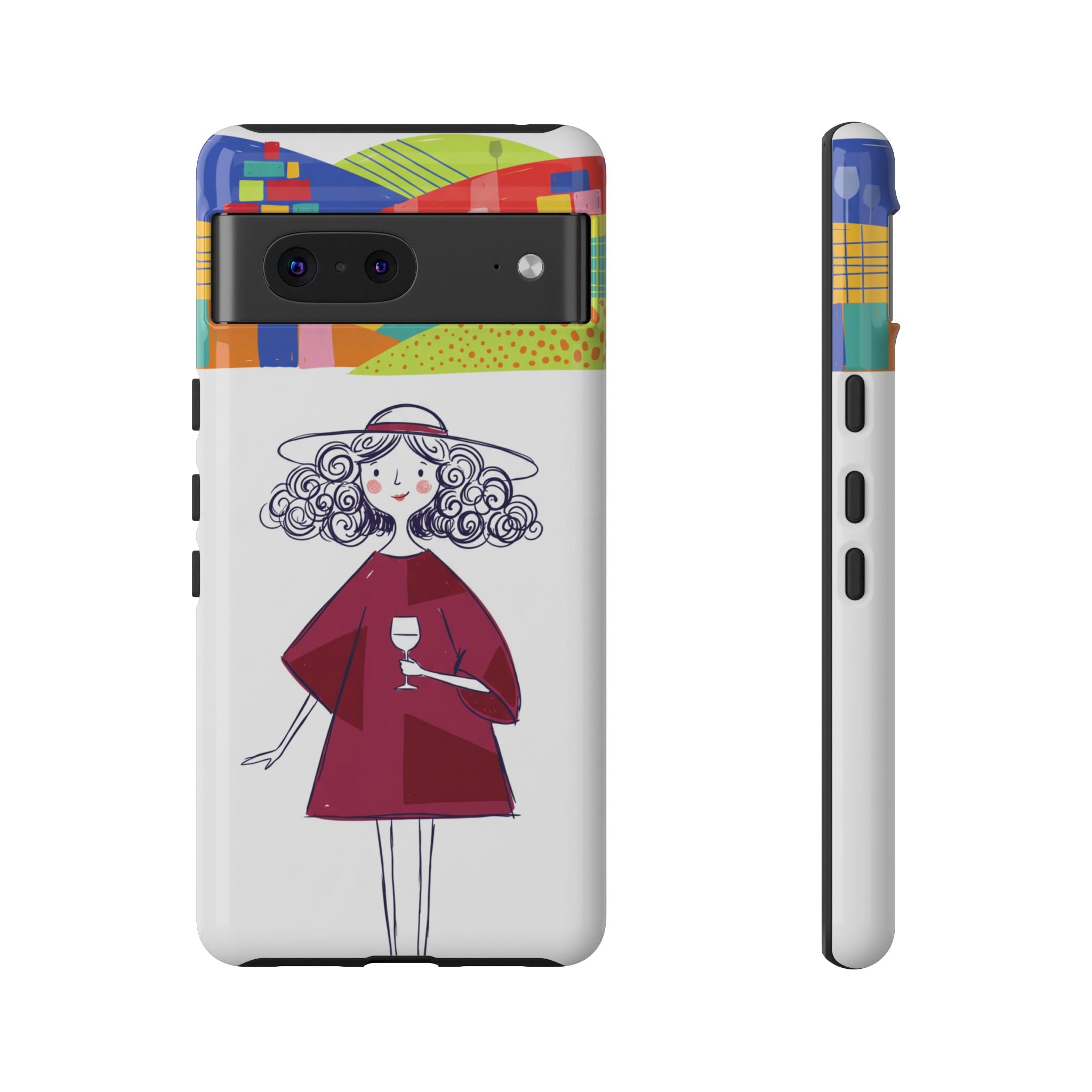 Colourful Artistic Wine Lady Google Pixel Phone Case