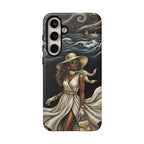 Samsung Galaxy Phone Case | Elegant Black Woman in Flowing Dress by the Sea
