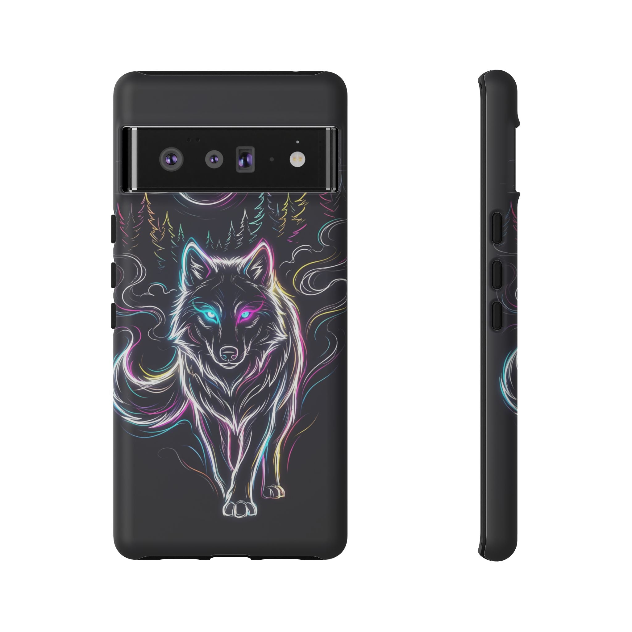 Neon Wolf Google Pixel Phone Case | Mystic Glow Protective Tough Case