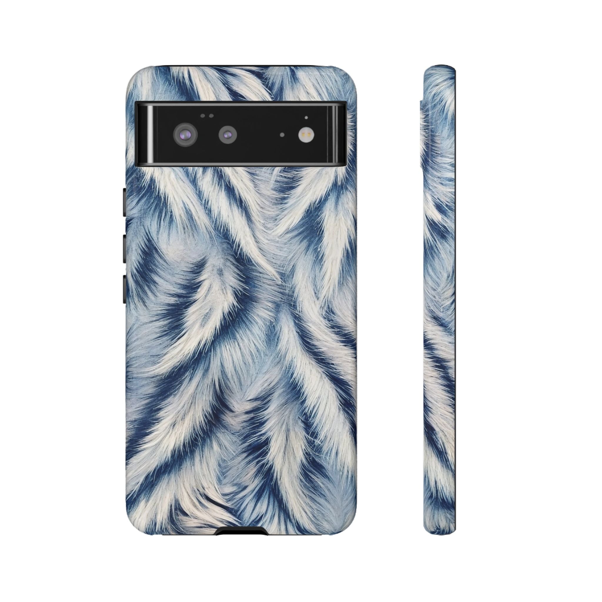 Blue Faux Fur Texture Protective Tough Google Pixel Case